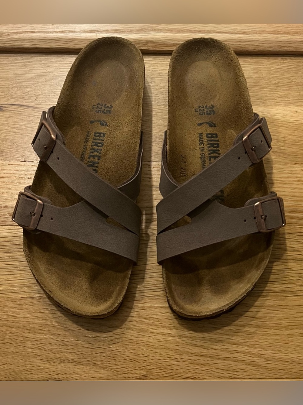 Birkenstock Brown Crisscross Buckle Sandals